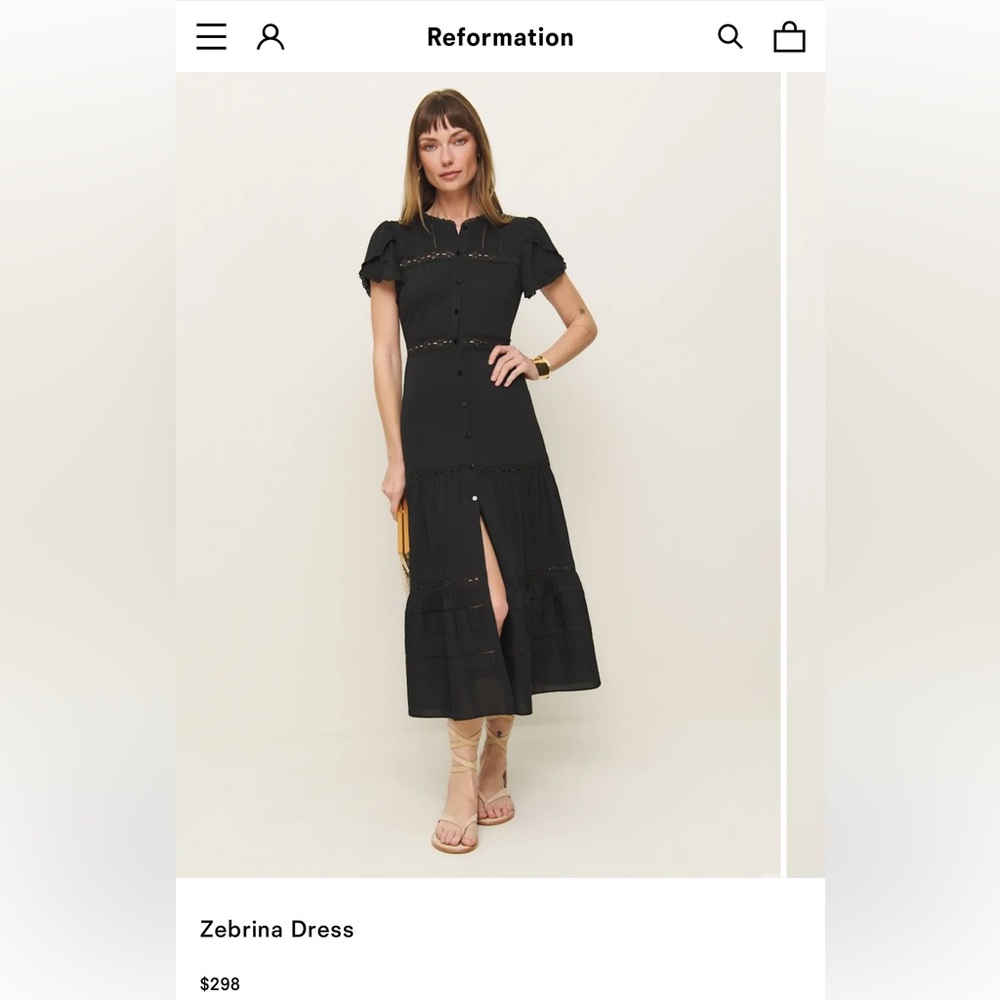 Reformation Zebrina SHORT-SLEEVE MIDI DRESS